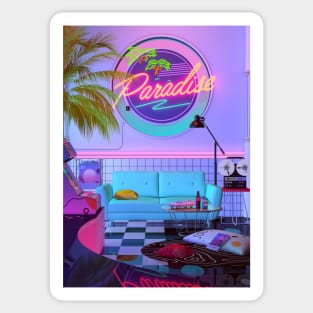 Paradise 1980s Sticker